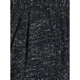 Dark Grey Trousers with Elasticated Waist with Drawstring in Wool Blend Man