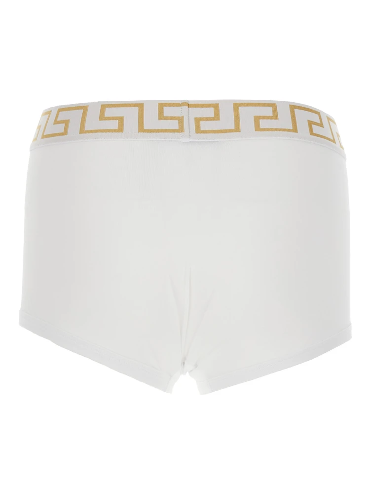 White Slip with Elastic Waist and Greca Motif in Cotton Stretch Man alternative