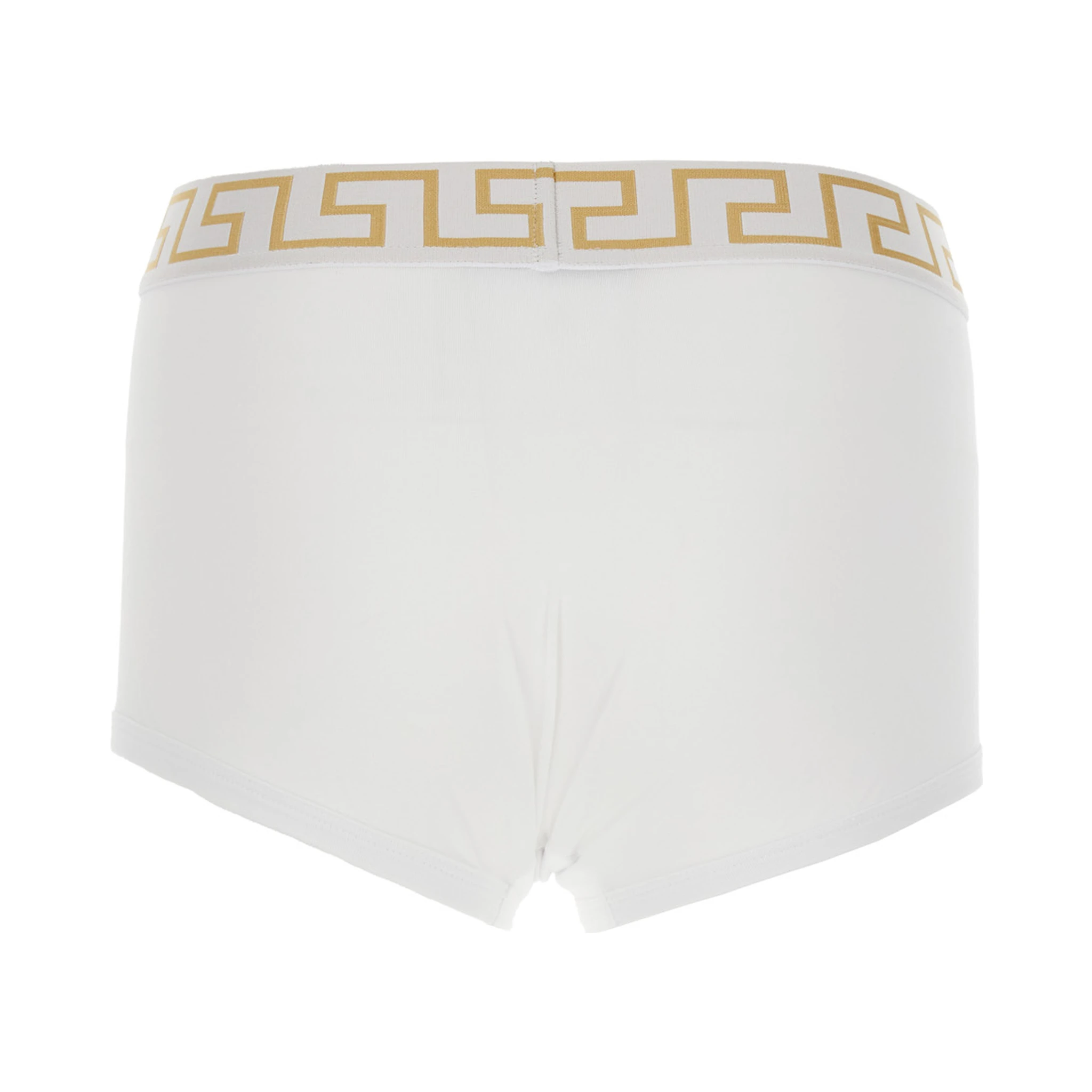 White Slip with Elastic Waist and Greca Motif in Cotton Stretch Man