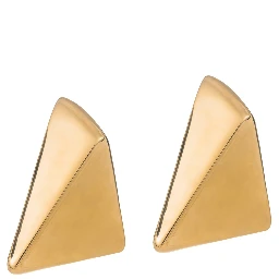 Virtual Metallic Earings with Butterfly Clasp Closure and Triangular Shape  in Gold Plated Bronze Woman