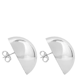 Luna Metallic Earings with Rear Butterfly Clasp Closure and Circular Design in Silver Plated Bronze Woman