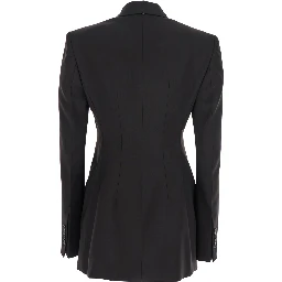 Adamo Brown Bouble-Breasted Jacket with Peak Revers in Wool Woman