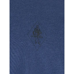 Blue Crewneck T-Shirt with Logo Embroidery on the Front in Cotton Man
