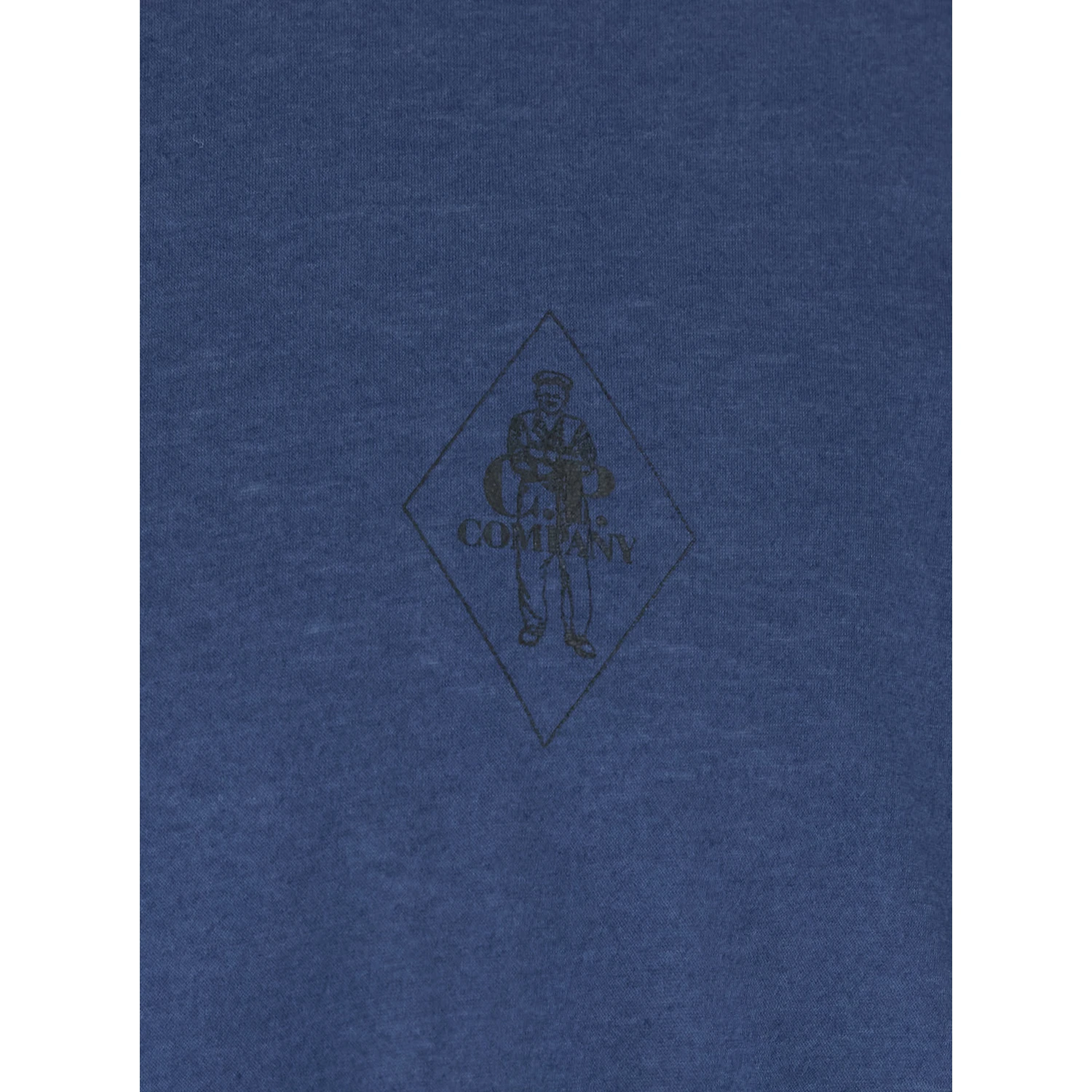 Blue Crewneck T-Shirt with Logo Embroidery on the Front in Cotton Man