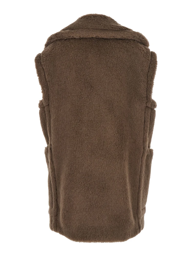 Brown Vest with Wide Classic Lapels in Fur Woman alternative