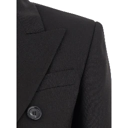 Adamo Brown Bouble-Breasted Jacket with Peak Revers in Wool Woman