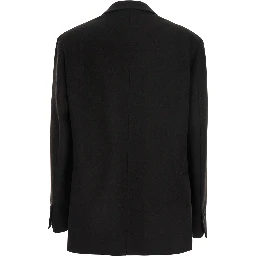 Frost Brown Double-Breasted Jacket with Peak Revers in Wool Woman