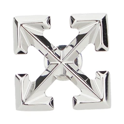 Silver-Tone Earrings with Arrow Design in Metal Man