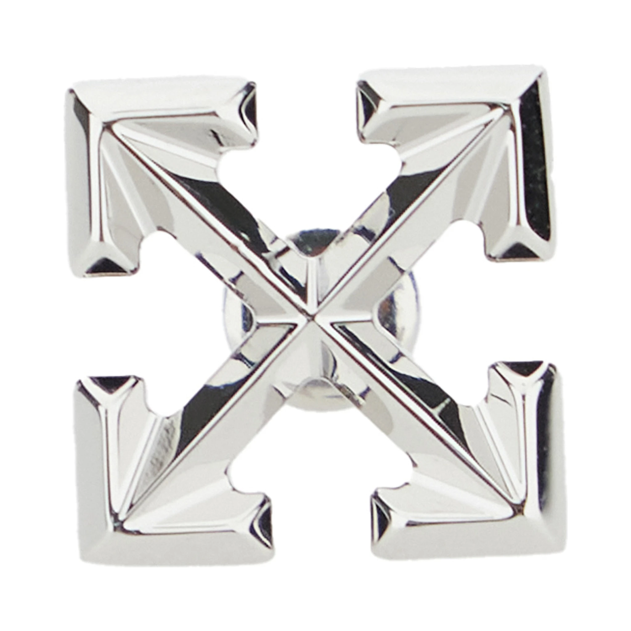 Silver-Tone Earrings with Arrow Design in Metal Man