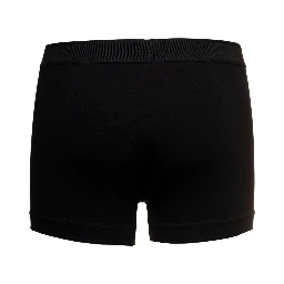 Black Cotton Boxer with Logo
