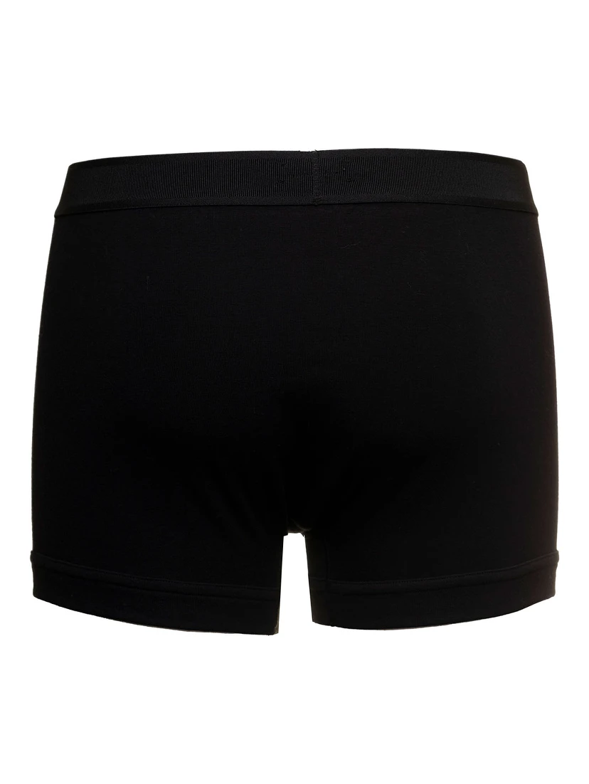 Black Cotton Boxer with Logo