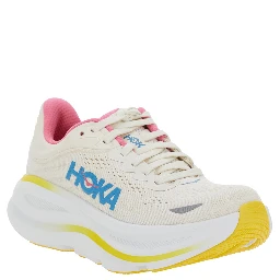 Bondi 9 White Low Top Sneakers with Maxi Logo Lettering on the Side in Tech Fabric Unisex