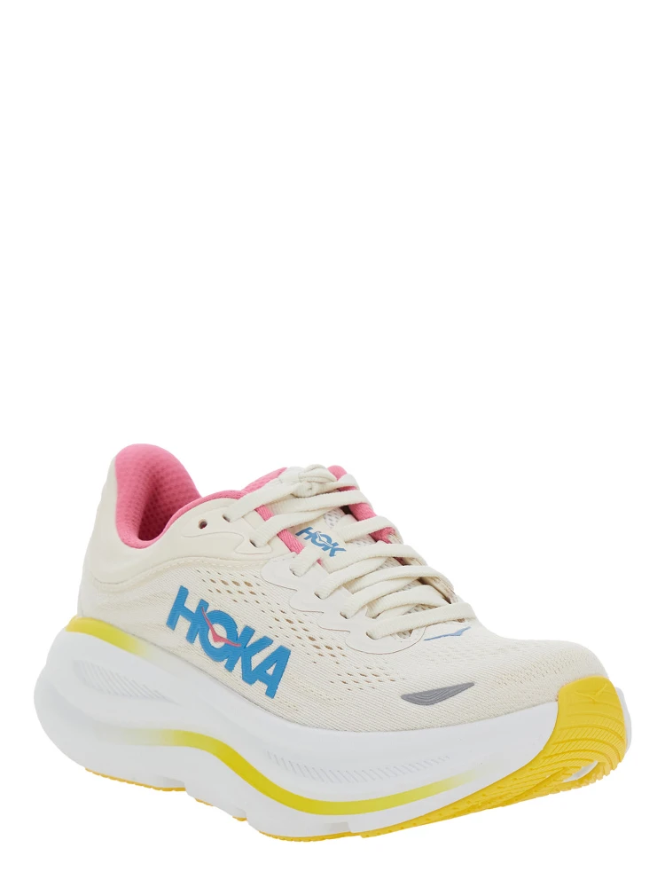 Bondi 9 White Low Top Sneakers with Maxi Logo Lettering on the Side in Tech Fabric Unisex alternative