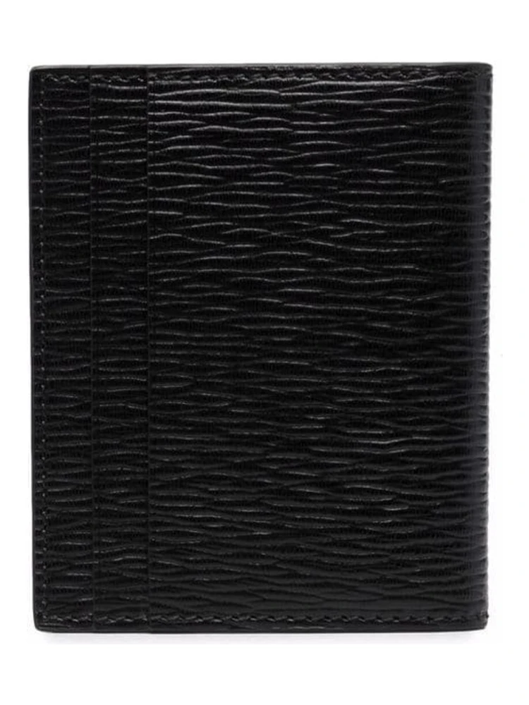 Black Cardholder with Gold-tone Gancini Logo in Calf Leather Man alternative