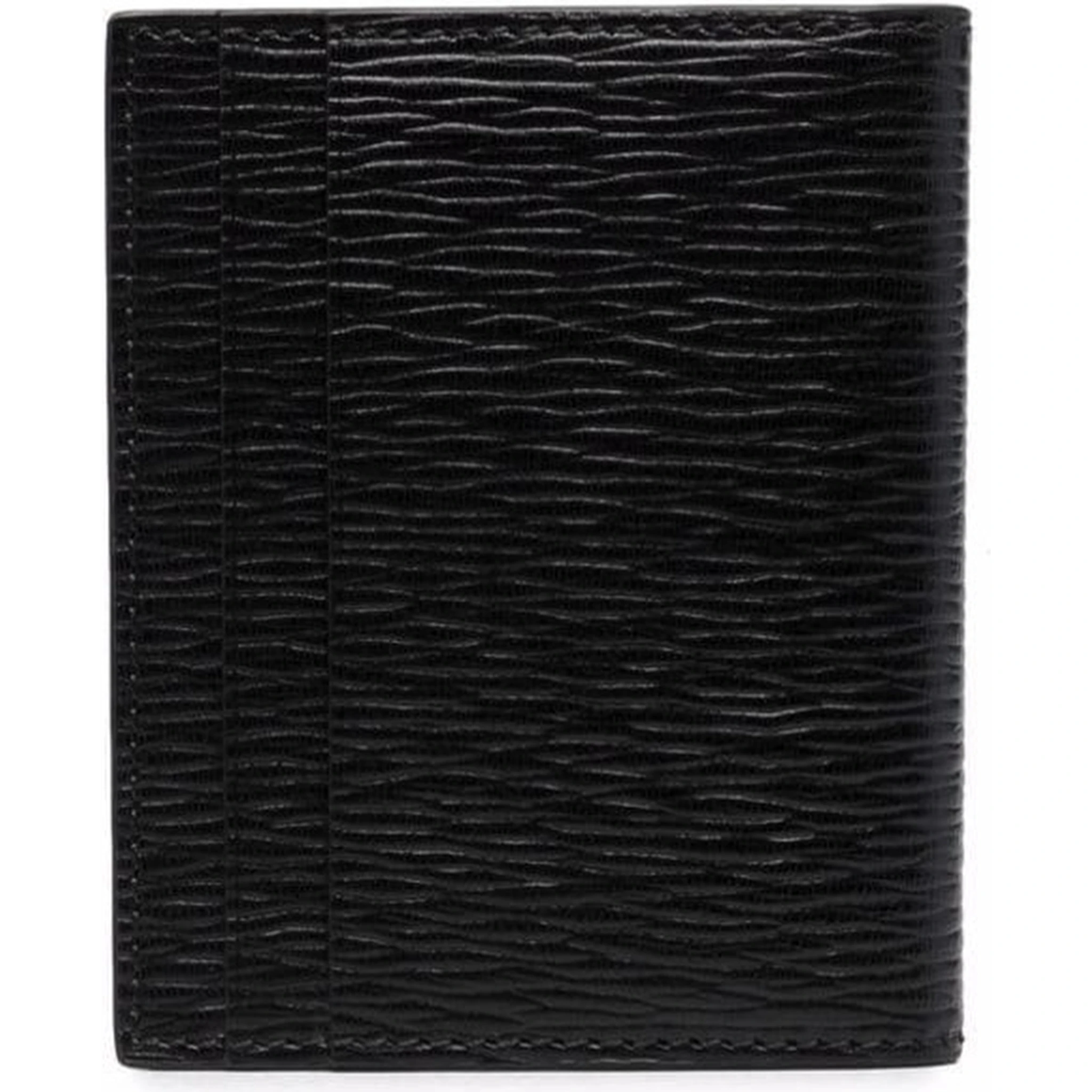 Black Cardholder with Gold-tone Gancini Logo in Calf Leather Man