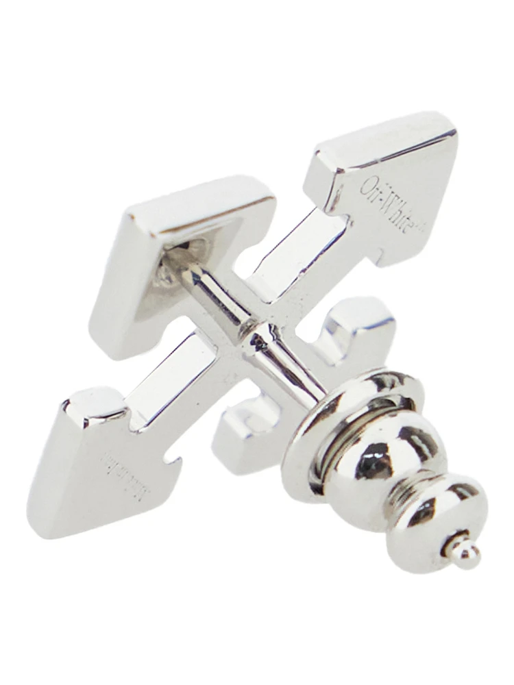 Silver-Tone Earrings with Arrow Design in Metal Man alternative