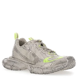 3XL Beige Low Top Sneakers with Logo Detail in Tech Fabric Man