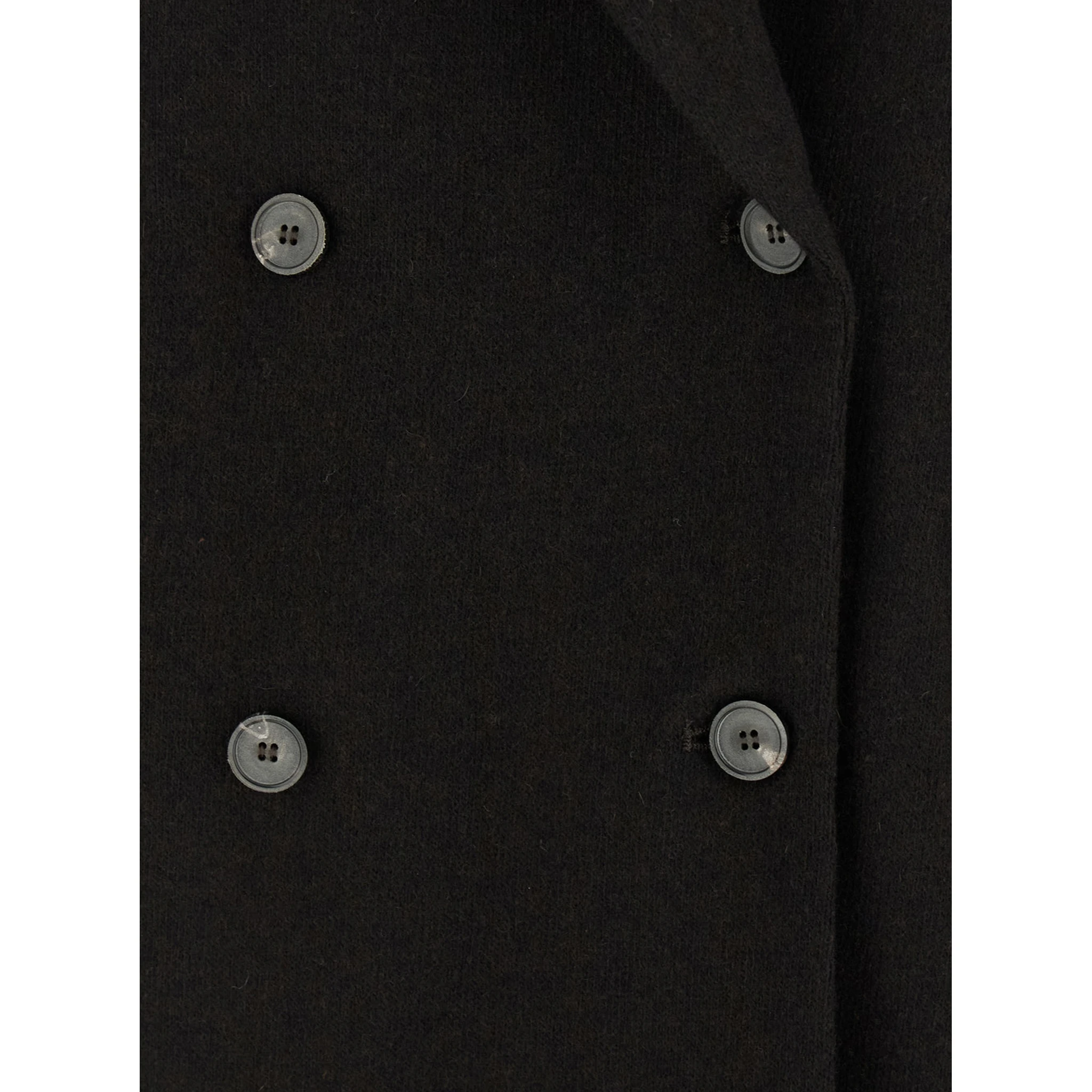 Frost Brown Double-Breasted Jacket with Peak Revers in Wool Woman