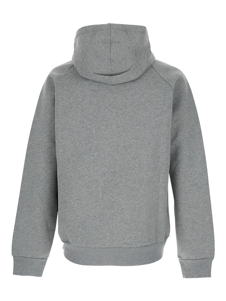Grey Hoodie with Dropped Shoulders in Neoprene Man alternative