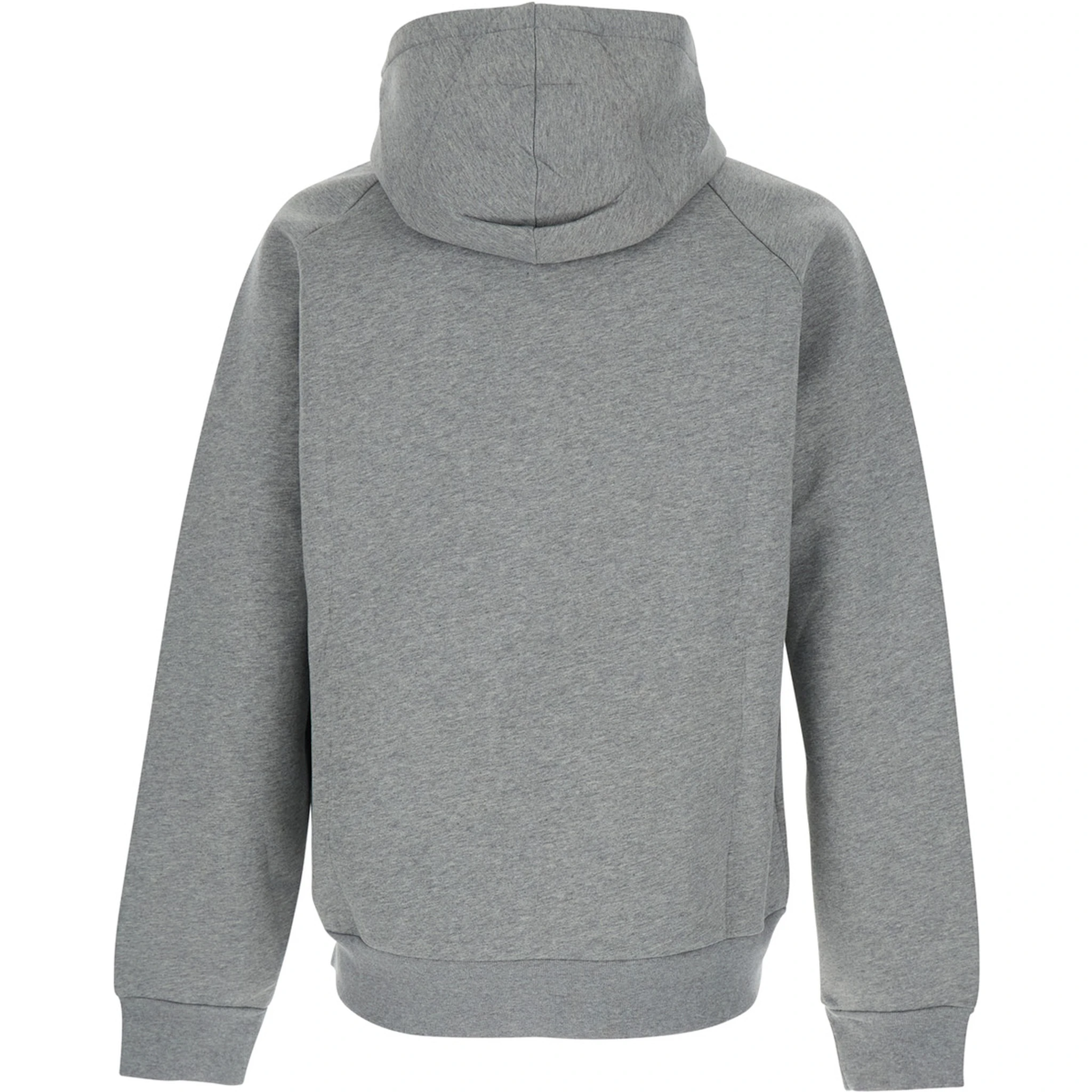 Grey Hoodie with Dropped Shoulders in Neoprene Man