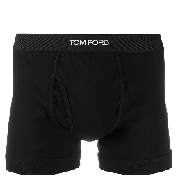 Black Cotton Boxer with Logo