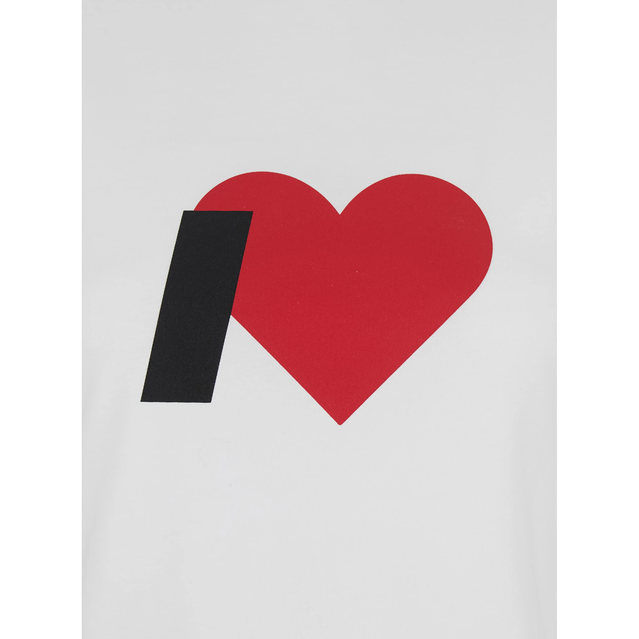 White Crewneck T-Shirt with Print on the Front and Logo Lettering on the Rear in Cotton Woman