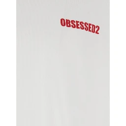 White T-Shirt with Logo on the Front in Cotton Man