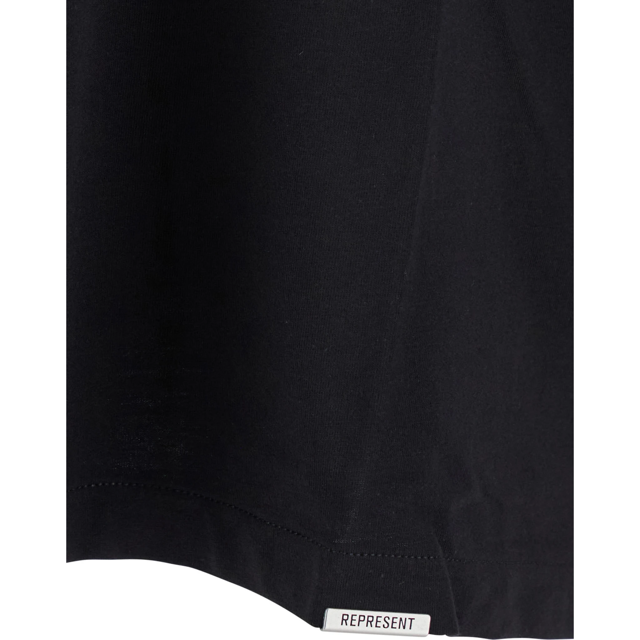 Black Crewneck T-Shirt with Logo Embroidery on the Rear and Logo Patch on the Hem in Cotton Jersey Man