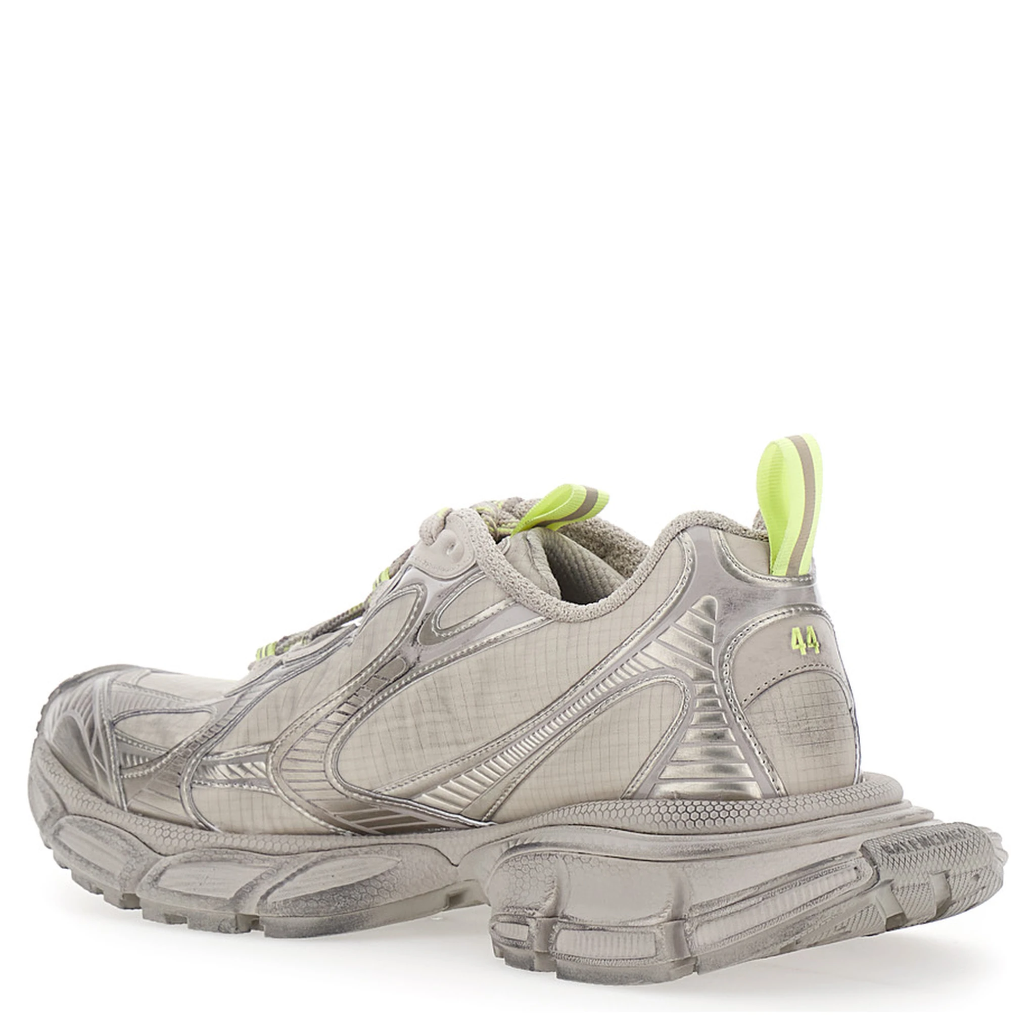 3XL Beige Low Top Sneakers with Logo Detail in Tech Fabric Man