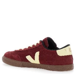 Panenka Bordeaux Low Top Sneakers with Logo Patch on the Side and Contrasting Heel with Logo Lettering in Leather Unisex