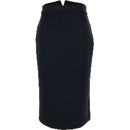 Black Skirt with Logo Patch Applied on the Back in Tech Fabric Woman