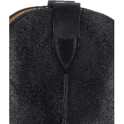 Duetro Black Ankle Boots with Western Heel in Leather Woman