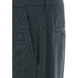 Grey Pants with Belt Loops and Front Concealed Closure in Wool Man