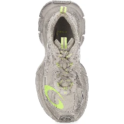 3XL Beige Low Top Sneakers with Logo Detail in Tech Fabric Man