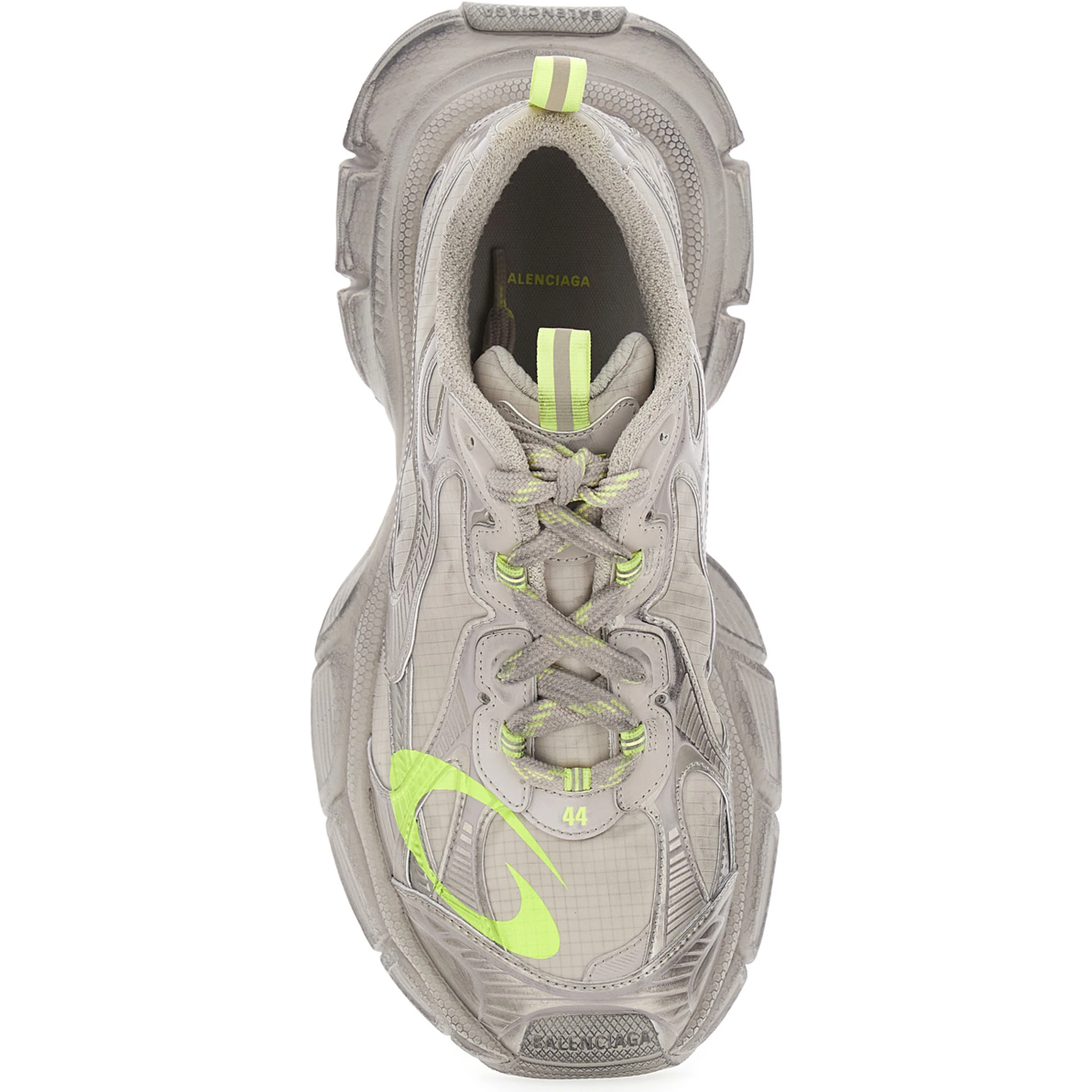 3XL Beige Low Top Sneakers with Logo Detail in Tech Fabric Man