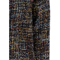 Multicolor Jacket with Round Neck and Front Button Closure in Tweed Woman