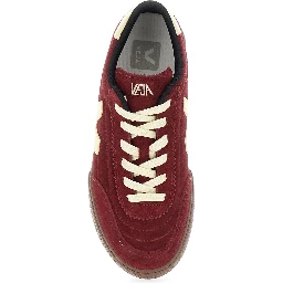 Panenka Bordeaux Low Top Sneakers with Logo Patch on the Side and Contrasting Heel with Logo Lettering in Leather Unisex