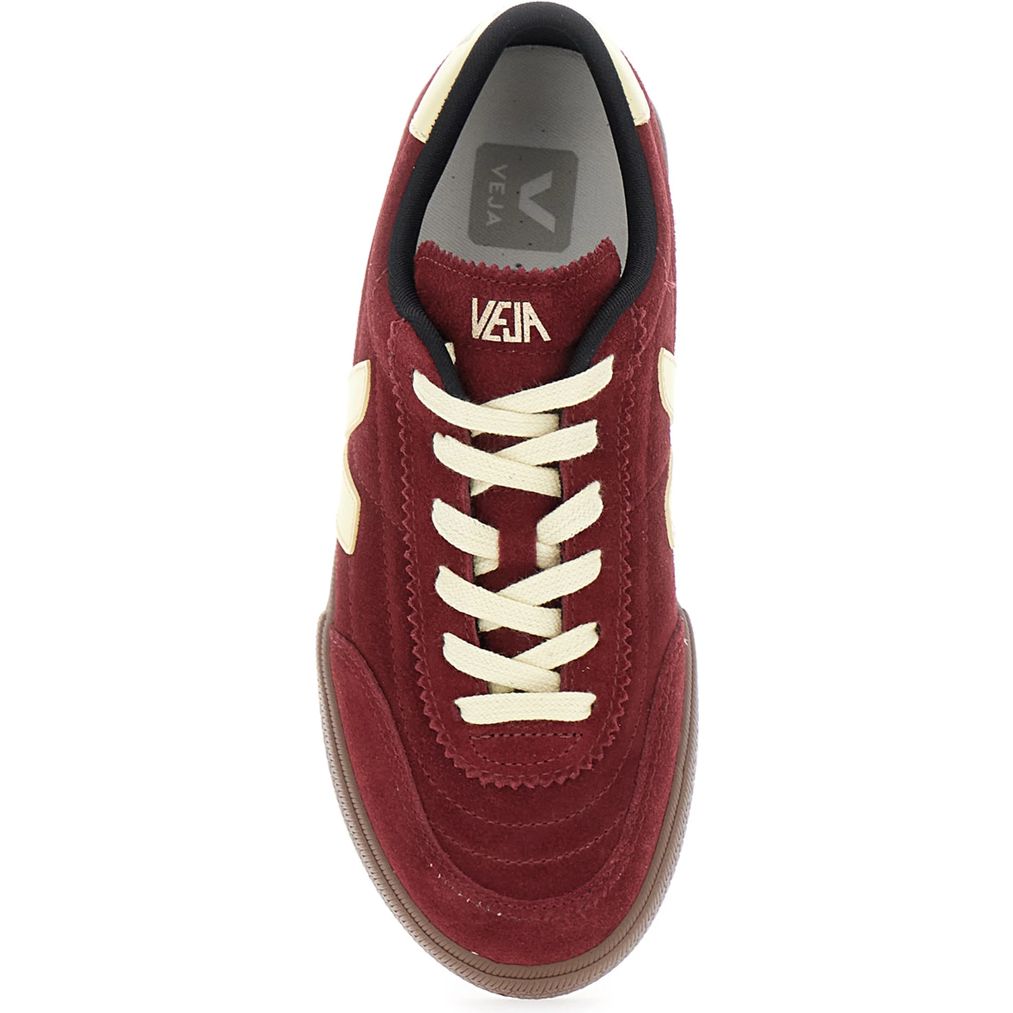 Panenka Bordeaux Low Top Sneakers with Logo Patch on the Side and Contrasting Heel with Logo Lettering in Leather Unisex