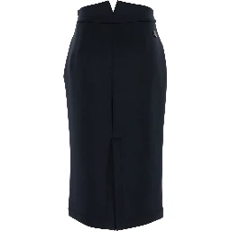 Black Skirt with Logo Patch Applied on the Back in Tech Fabric Woman