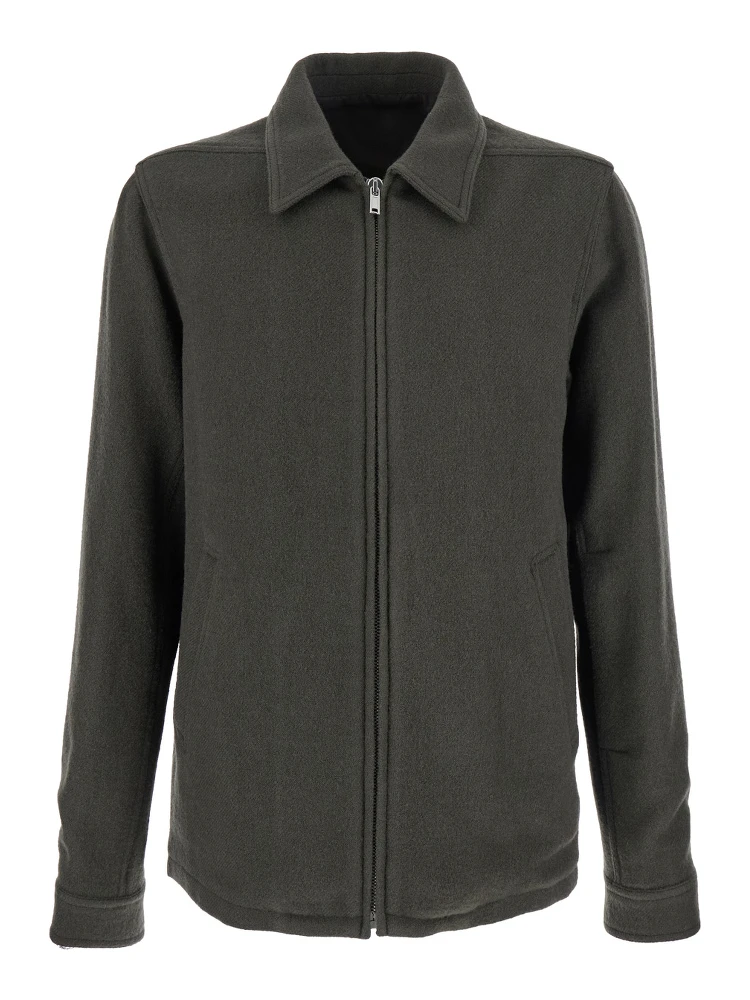 Brad Green Jacket with Classic Collar in Wool Man