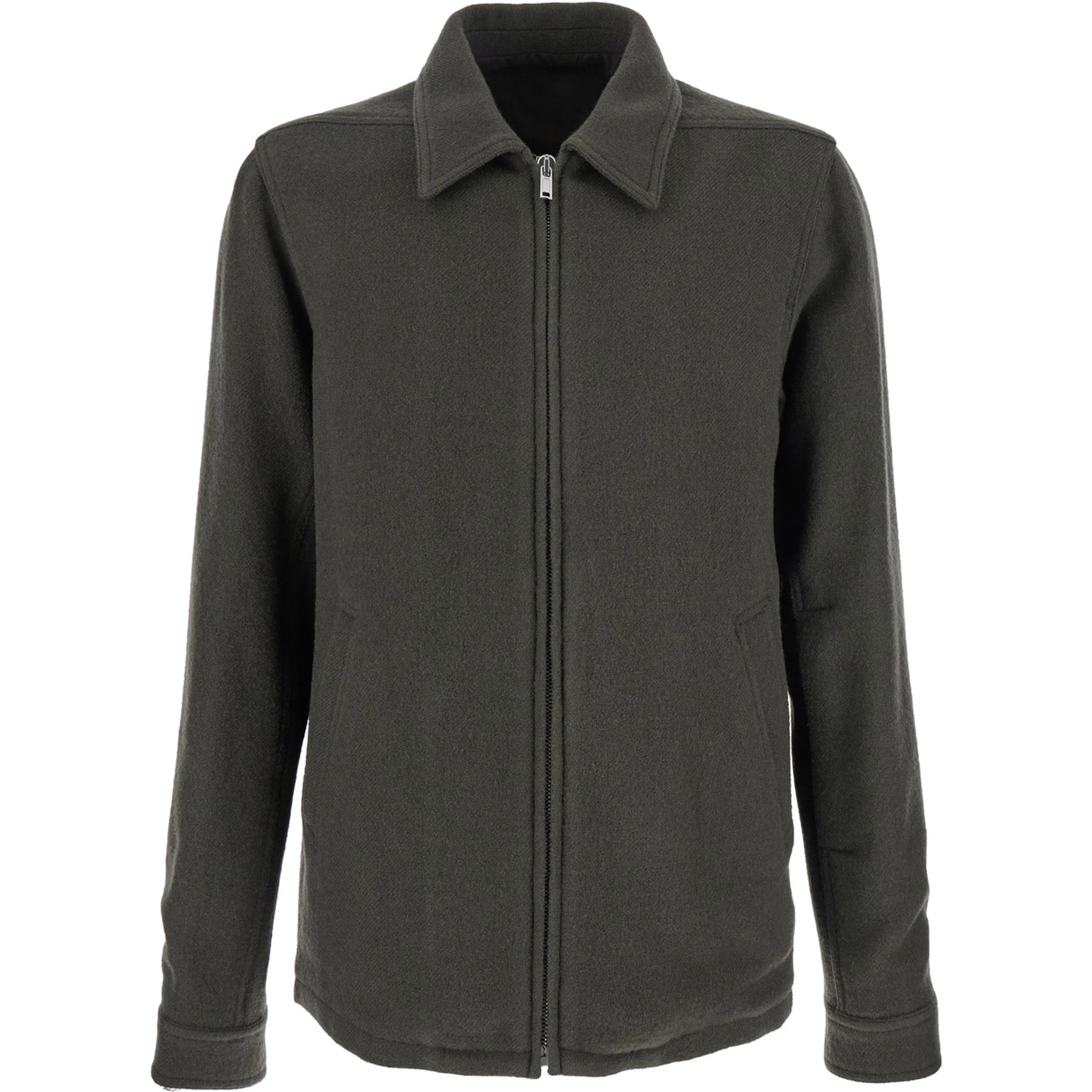 Brad Green Jacket with Classic Collar in Wool Man