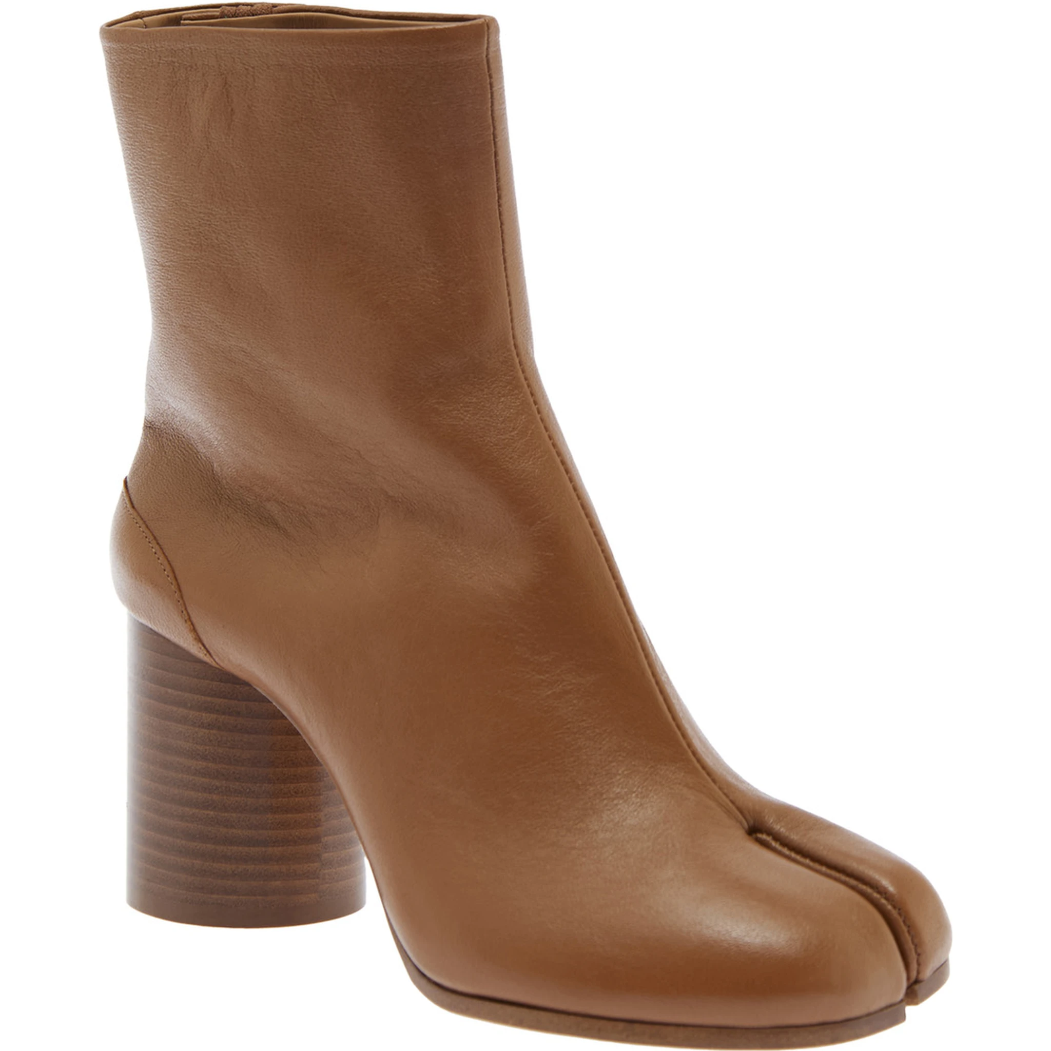 Tabi Brown High Heel Ankle Boots in Leather Woman