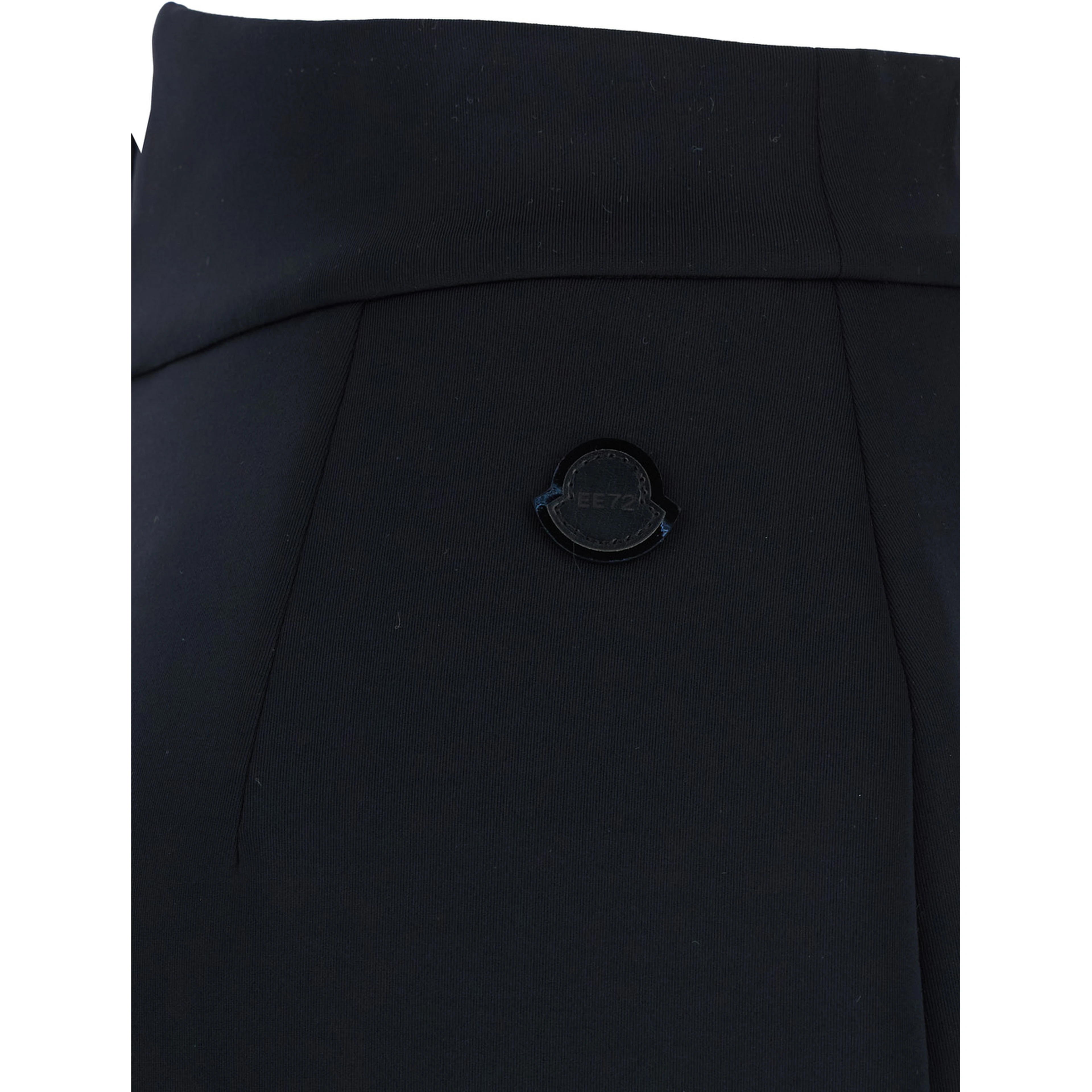 Black Skirt with Logo Patch Applied on the Back in Tech Fabric Woman