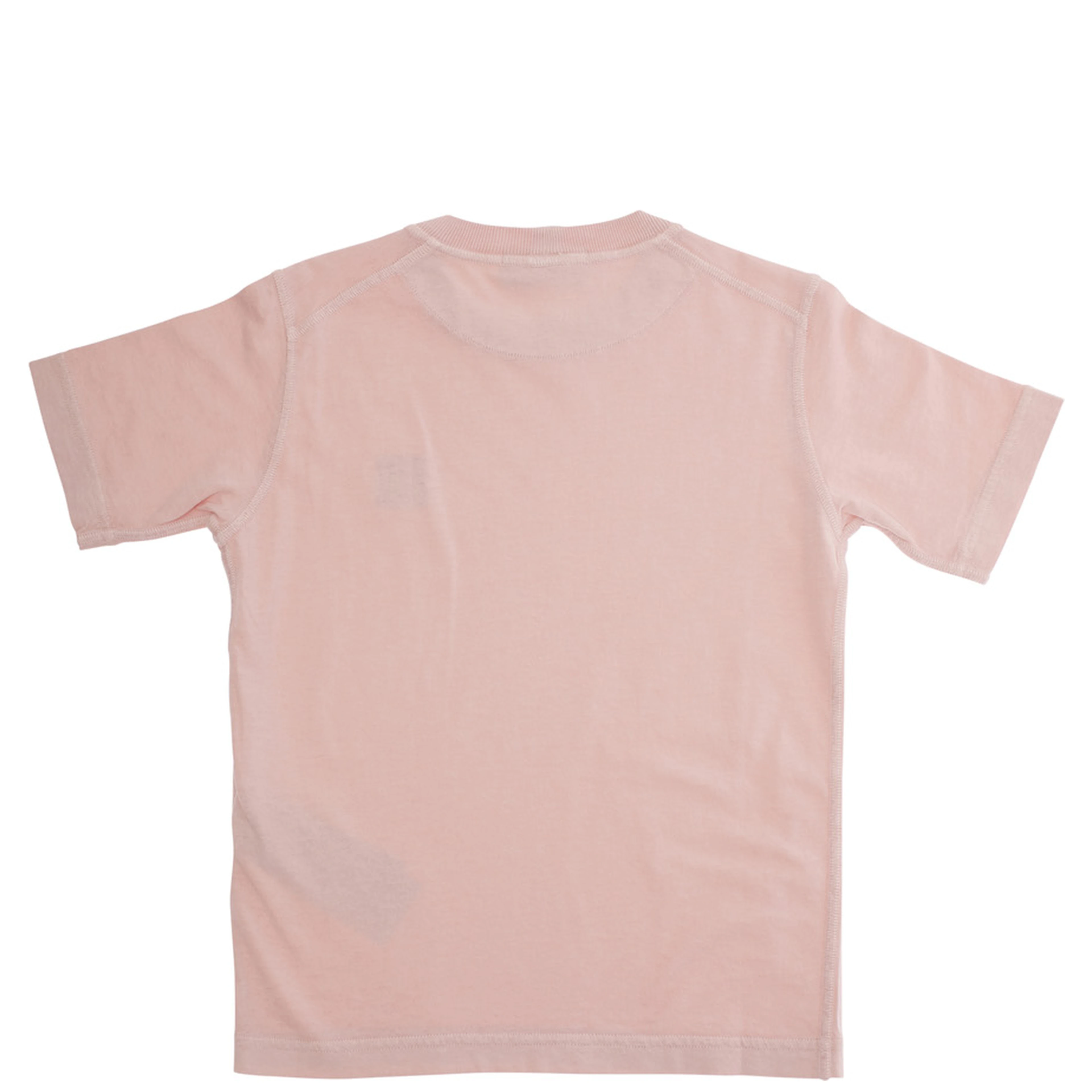 Pink T-Shirt with Round Neck and Logo Patch on the Front in Cotton Boy