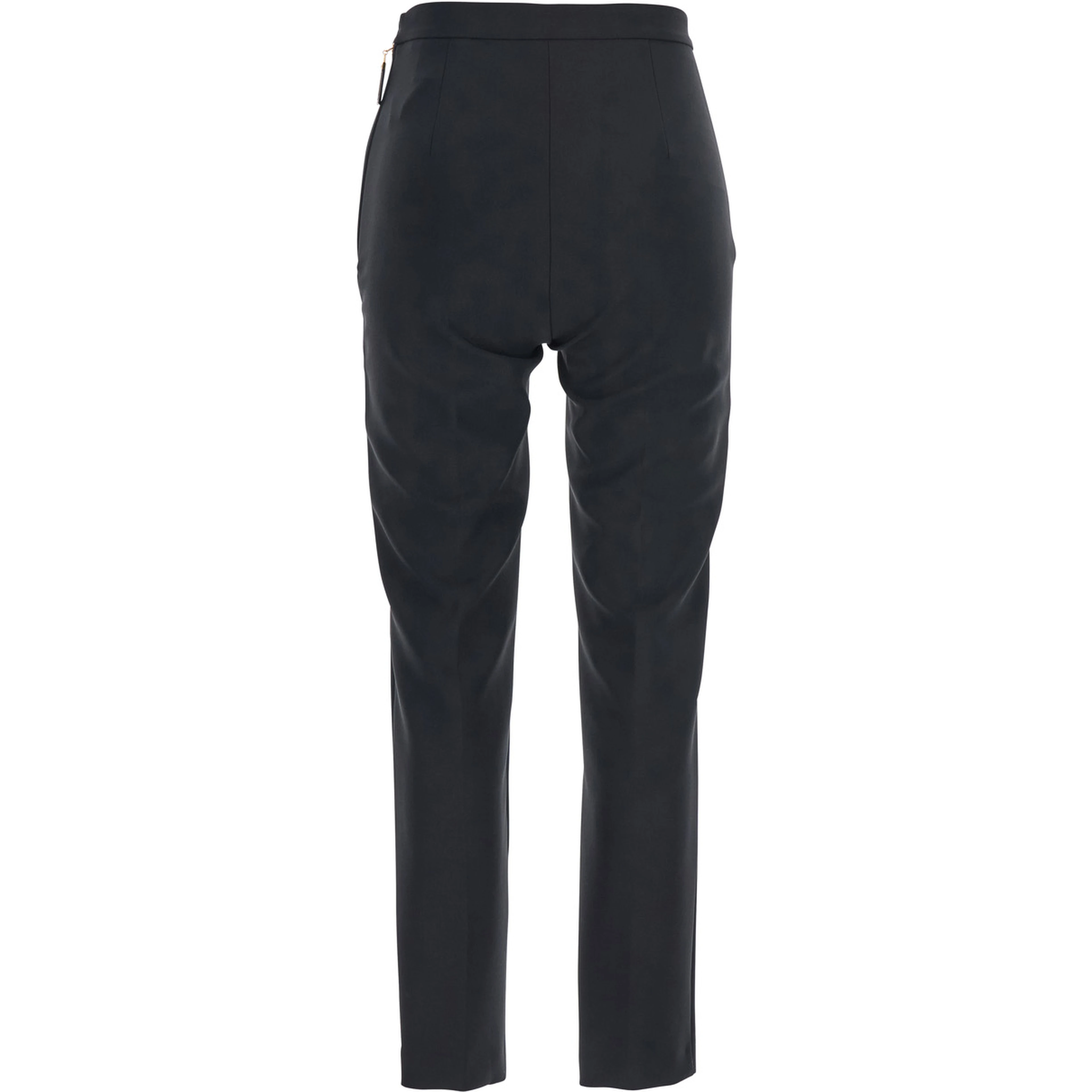 Black Trousers with Flap Pockets in Fabric Woman