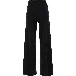 Black Relaxed Pants with Drawstring in Fabric Woman