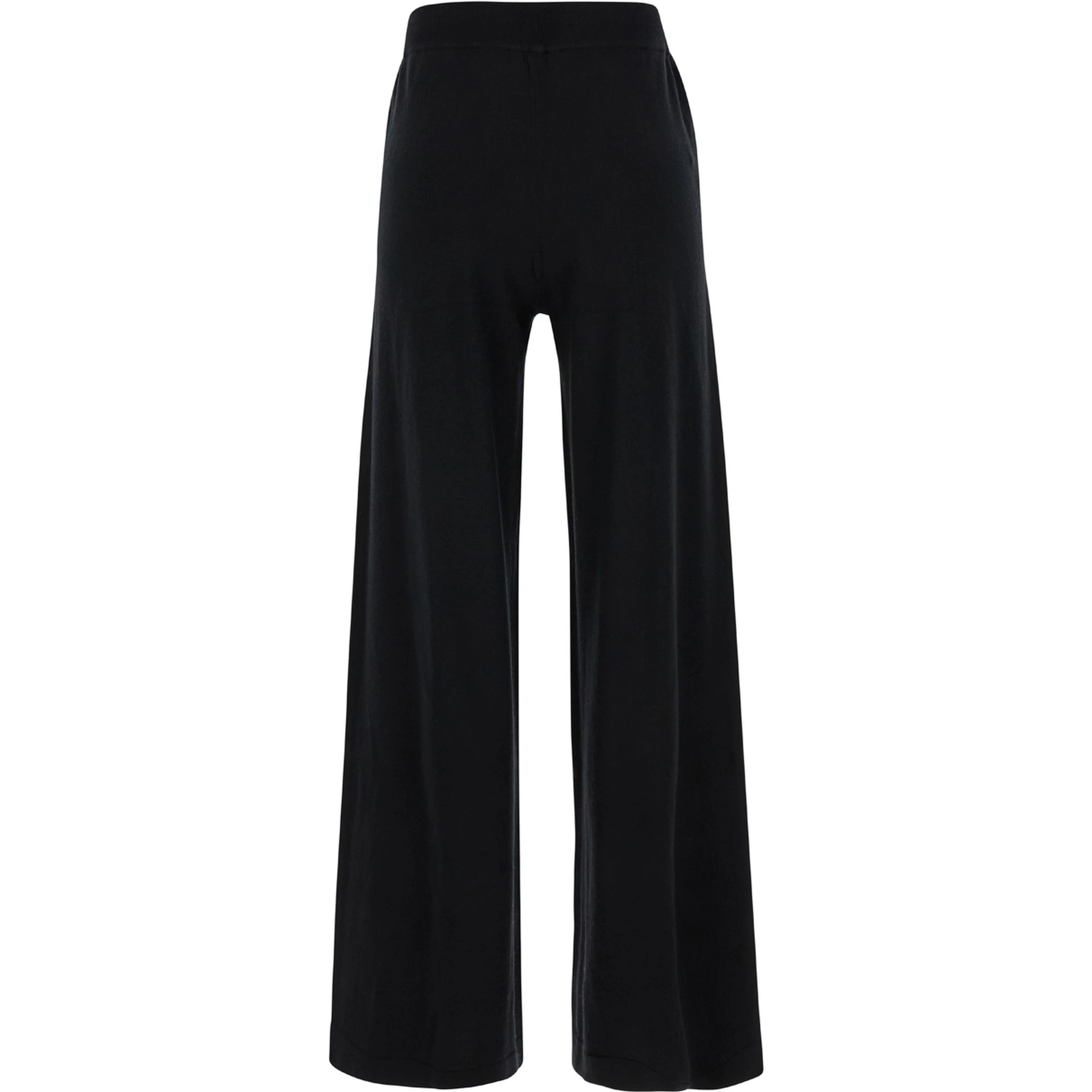Black Relaxed Pants with Drawstring in Fabric Woman