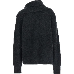 Black Draped Sweater in Tech Fabric Woman