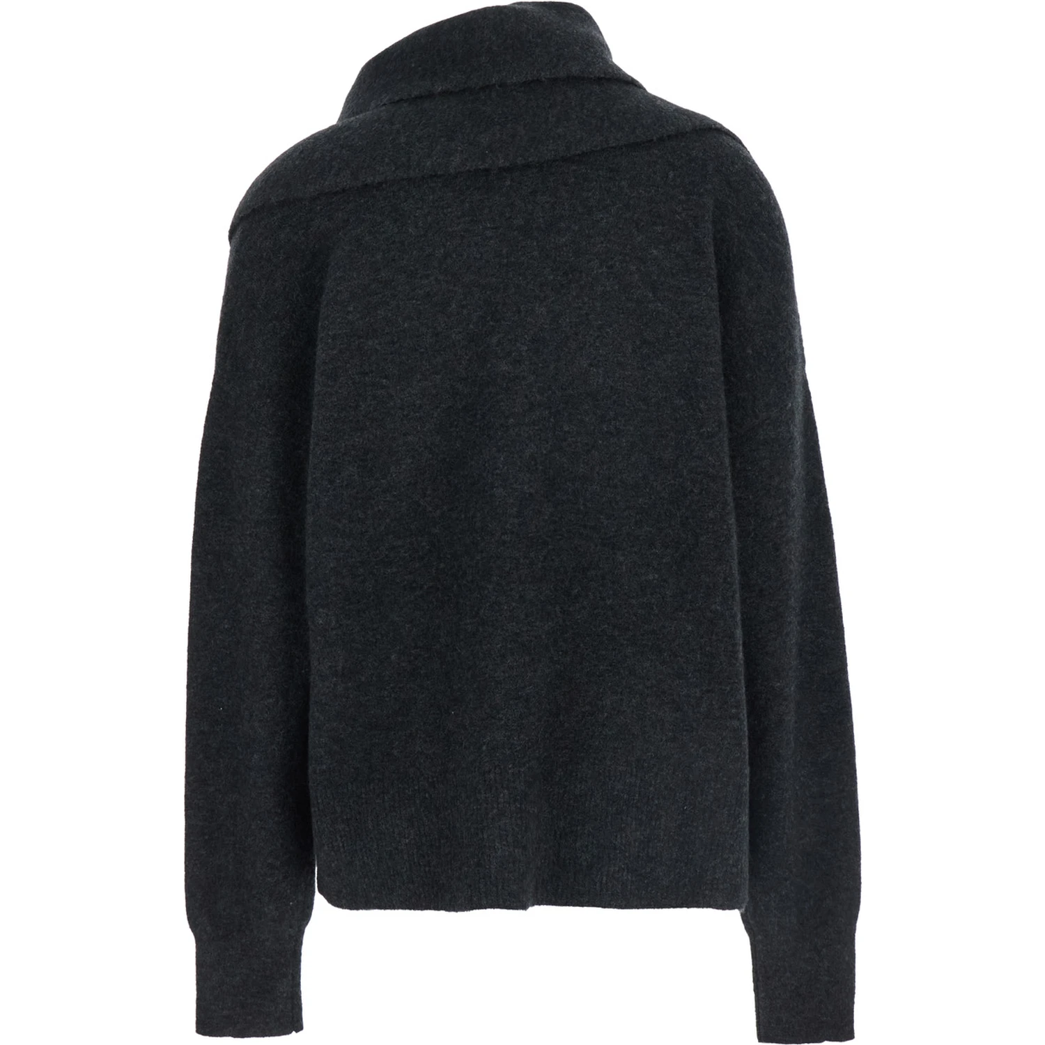 Black Draped Sweater in Tech Fabric Woman