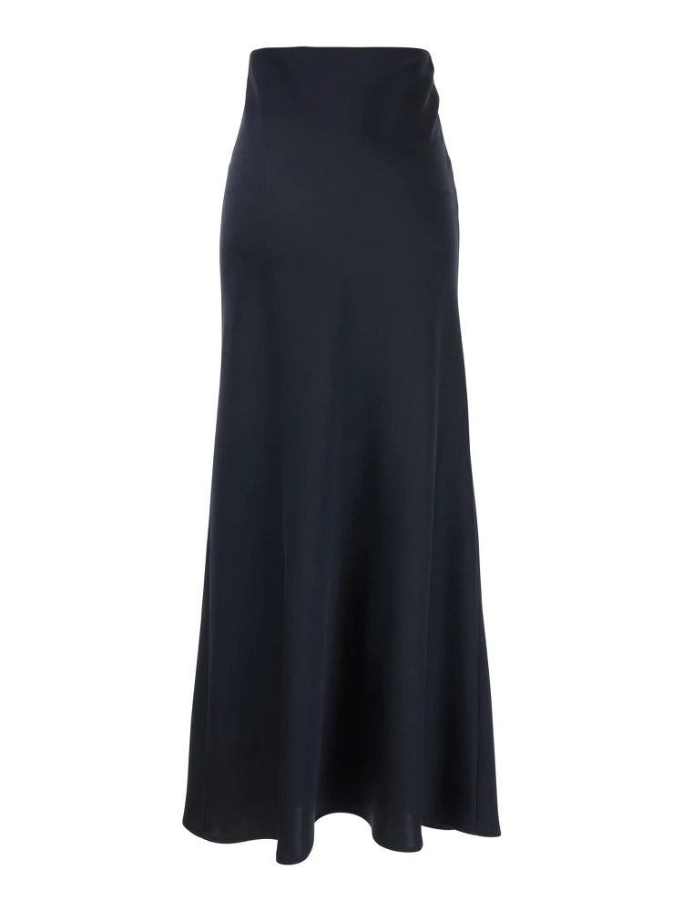 Blue Long Skirt  with Volant Detail at the End in Satin Woman alternative